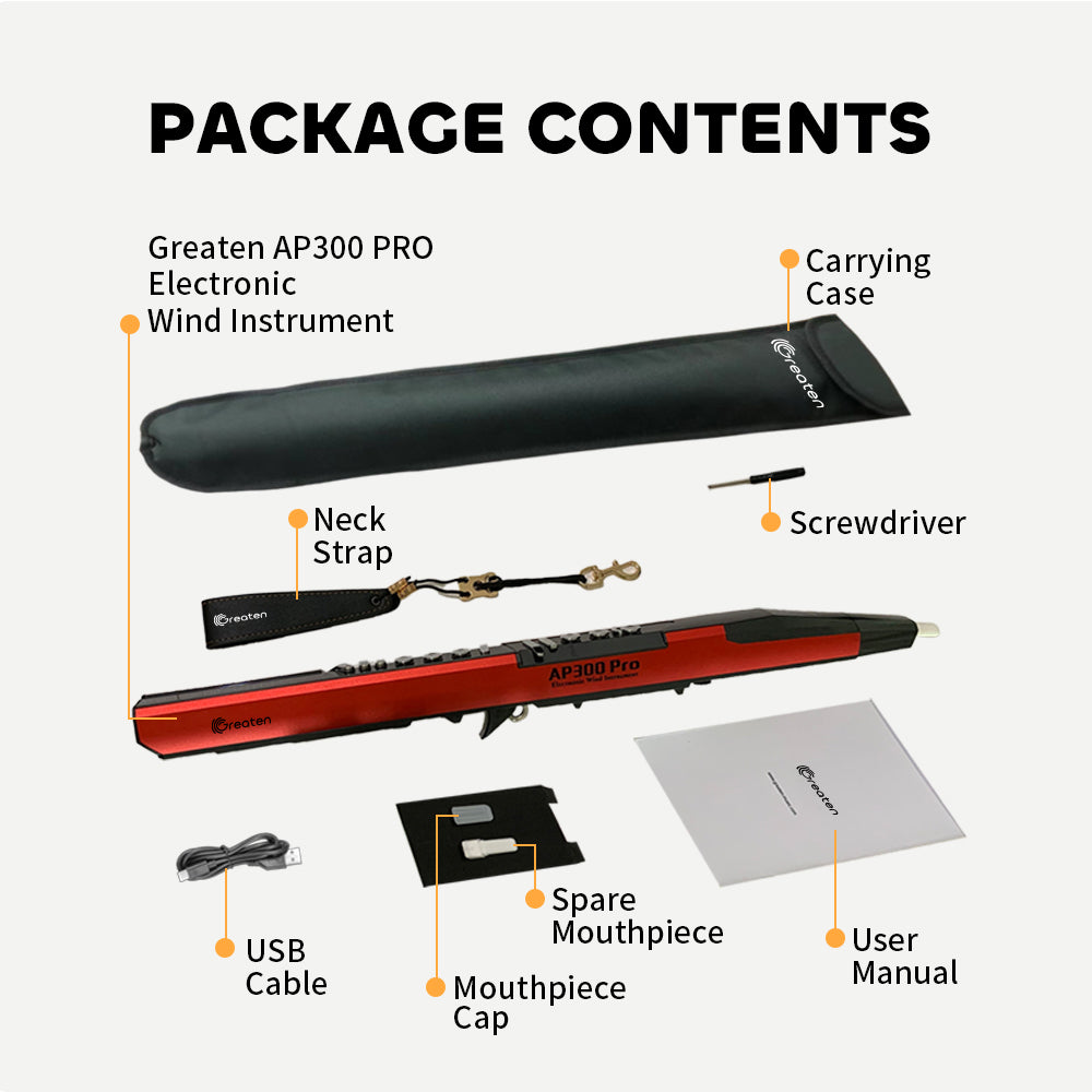 Greaten AP300 Pro Electronic Wind Instrument, 108 Sounds, 8G Sound Samples